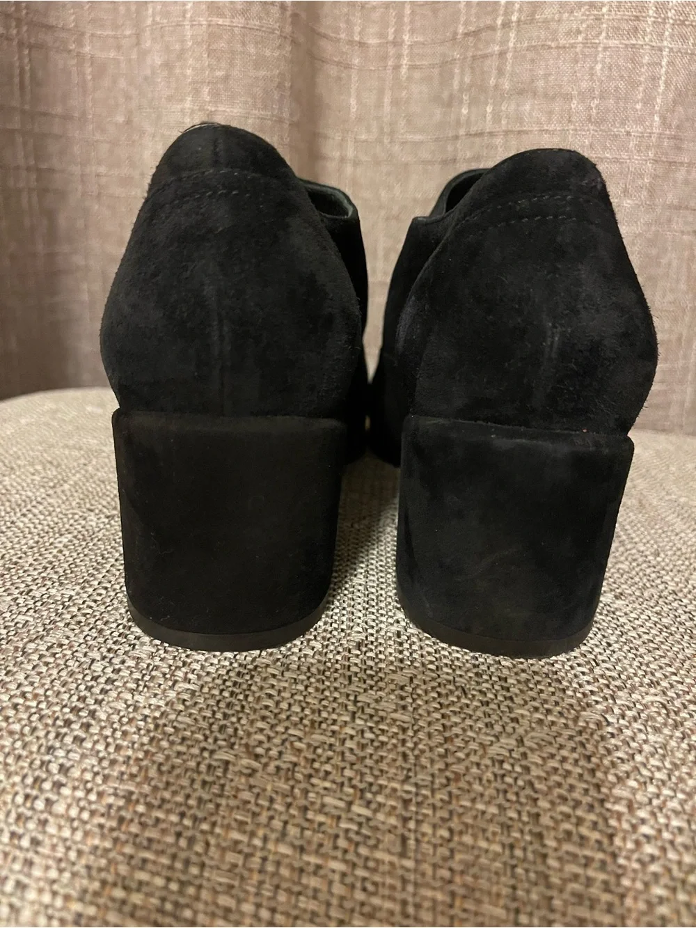 CHANEL black suede